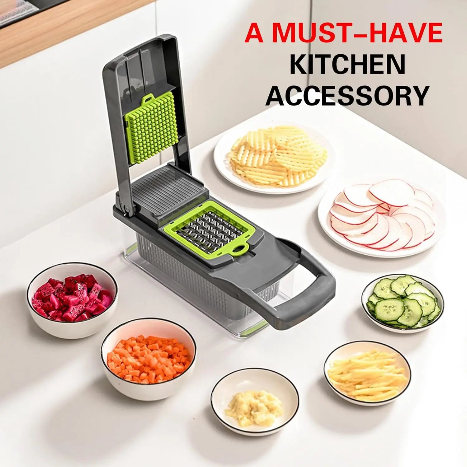 Professional Kitchen Slicer with Cleaver Blade, Multi-Function