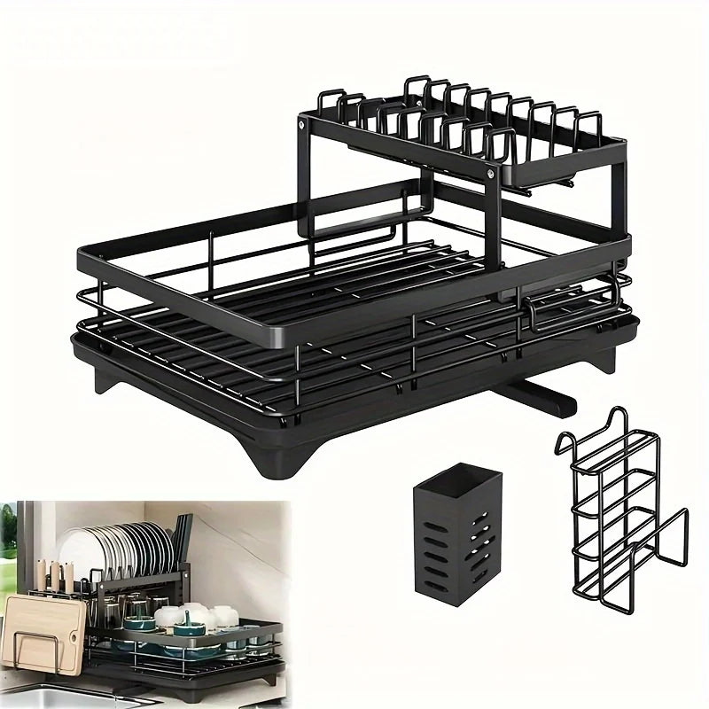 Double-tier extendable rack